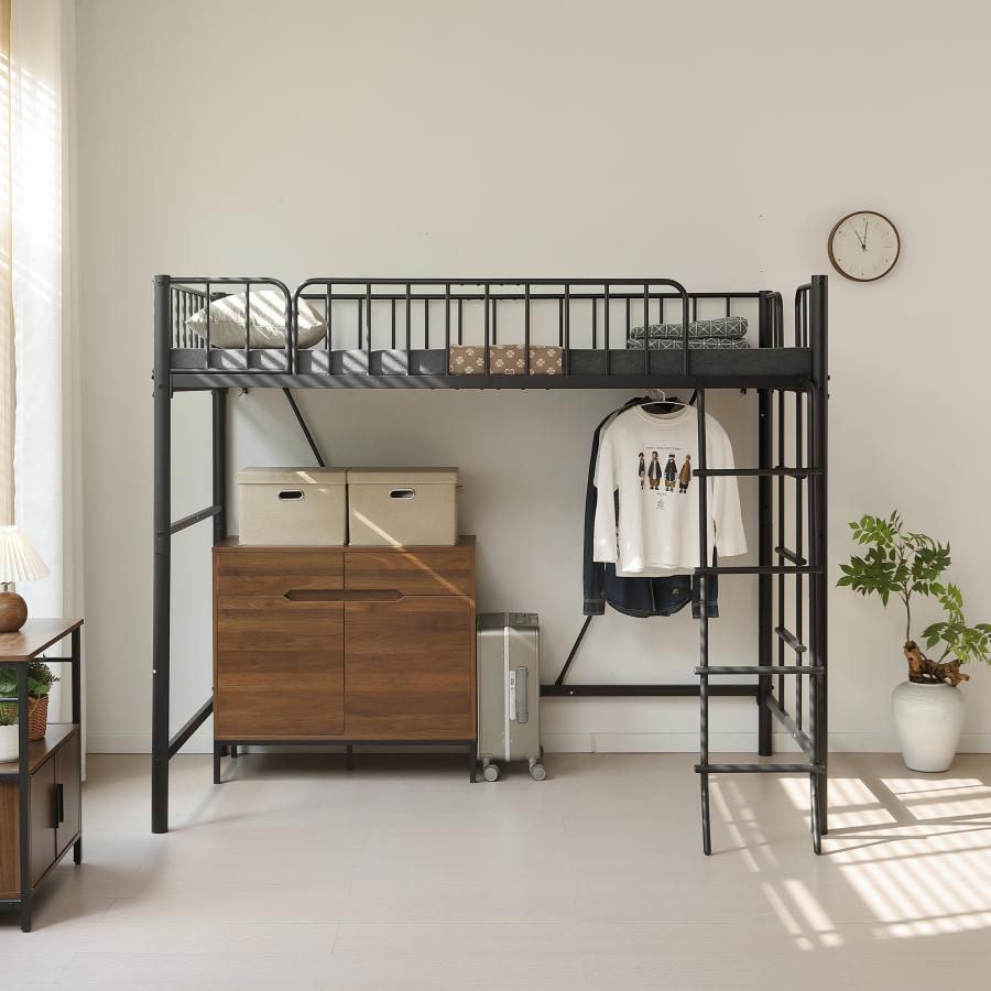 ロフトベッド シングル 収納 ハイタイプ 子供 大人用 パイプベッド