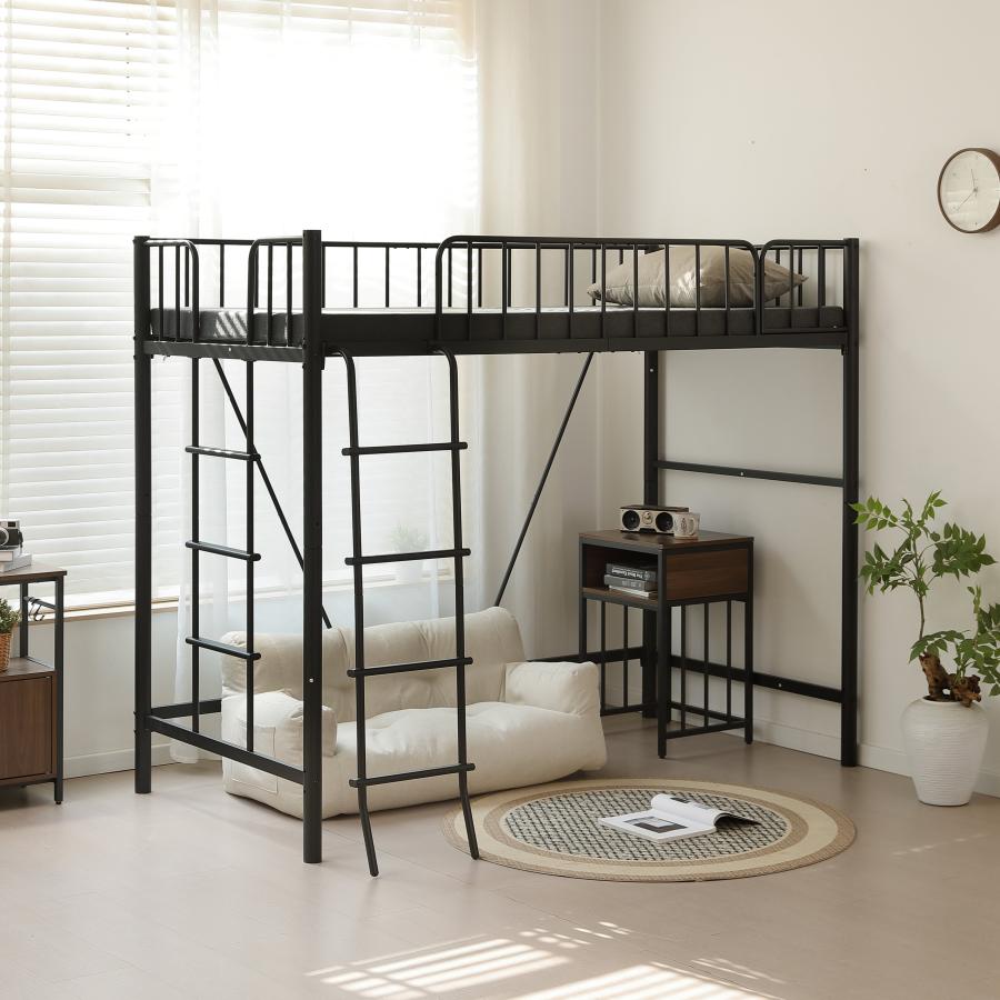 ロフトベッド シングル 収納 ハイタイプ 子供 大人用 パイプベッド