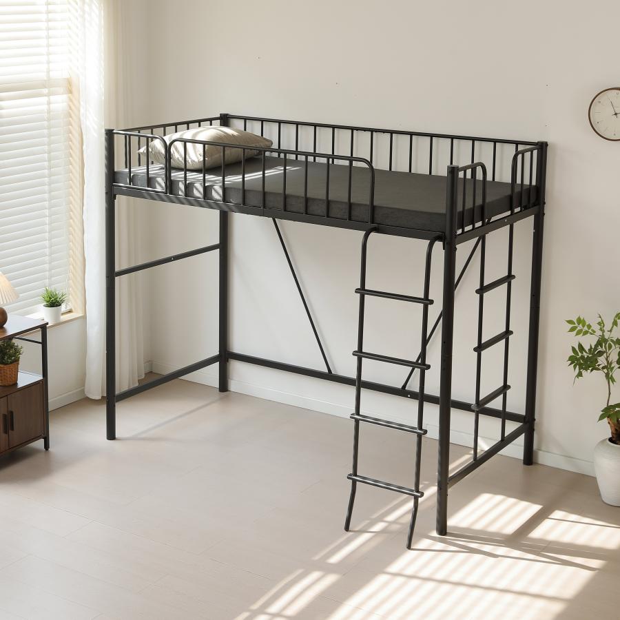 ロフトベッド シングル 収納 ハイタイプ 子供 大人用 パイプベッド