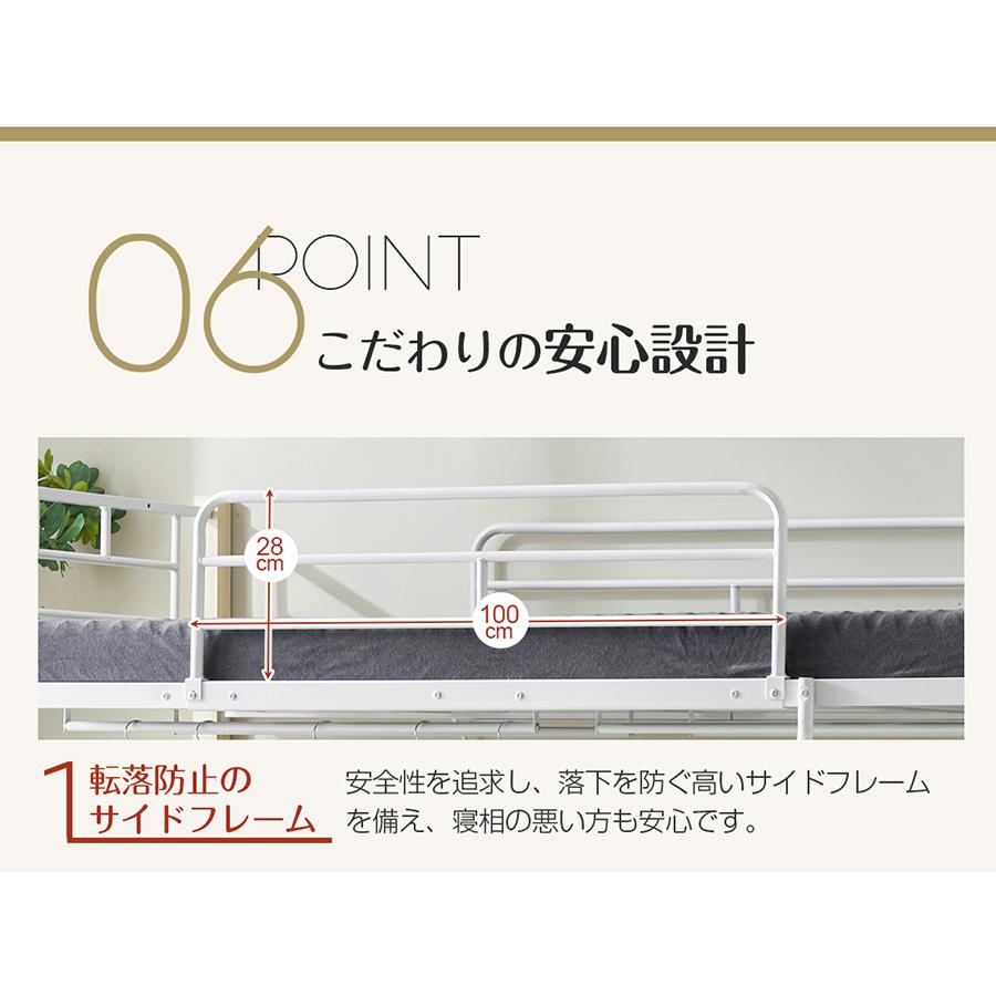 BTM 今夜限定1000円OFF！ロフトベッド ロータイプ ロフトベット ミドル