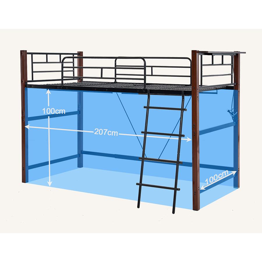 BTM ロフトベッド システムベッド ロータイプ デスク付 収納ラック付