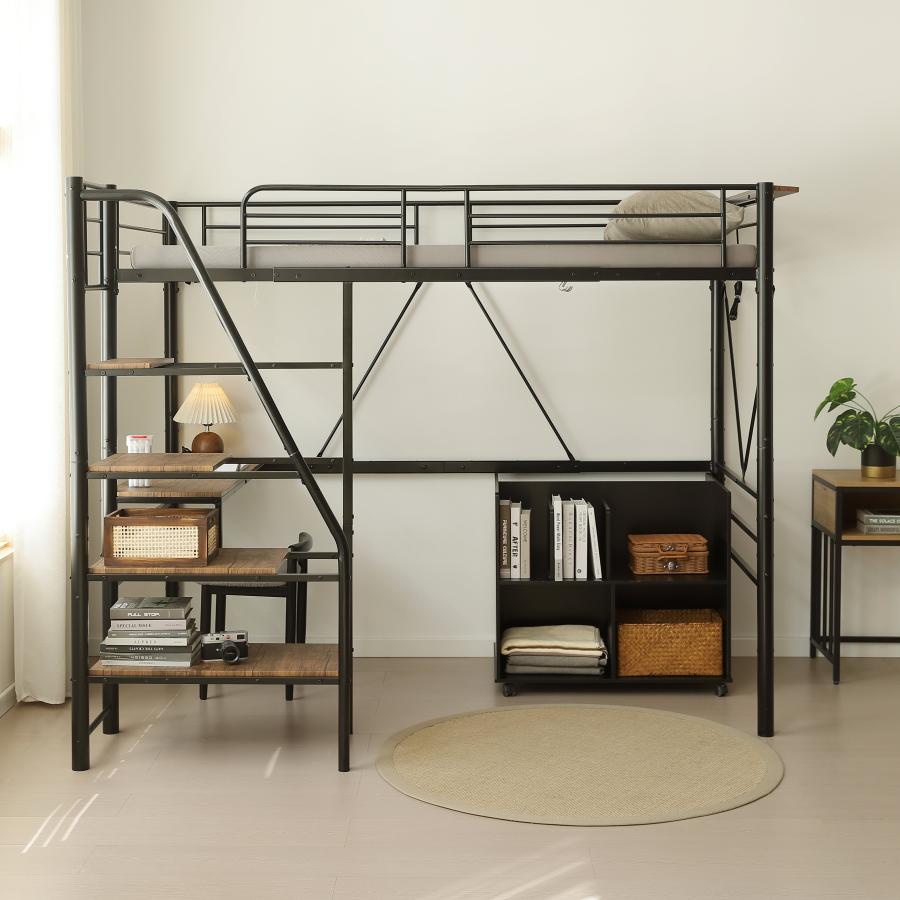 新品　ロフトベッド　階段付き　パイプベッド　シングル　ブラック　システムベッド Amazon｜ロフトベッド 階段付き パイプベッド シングル