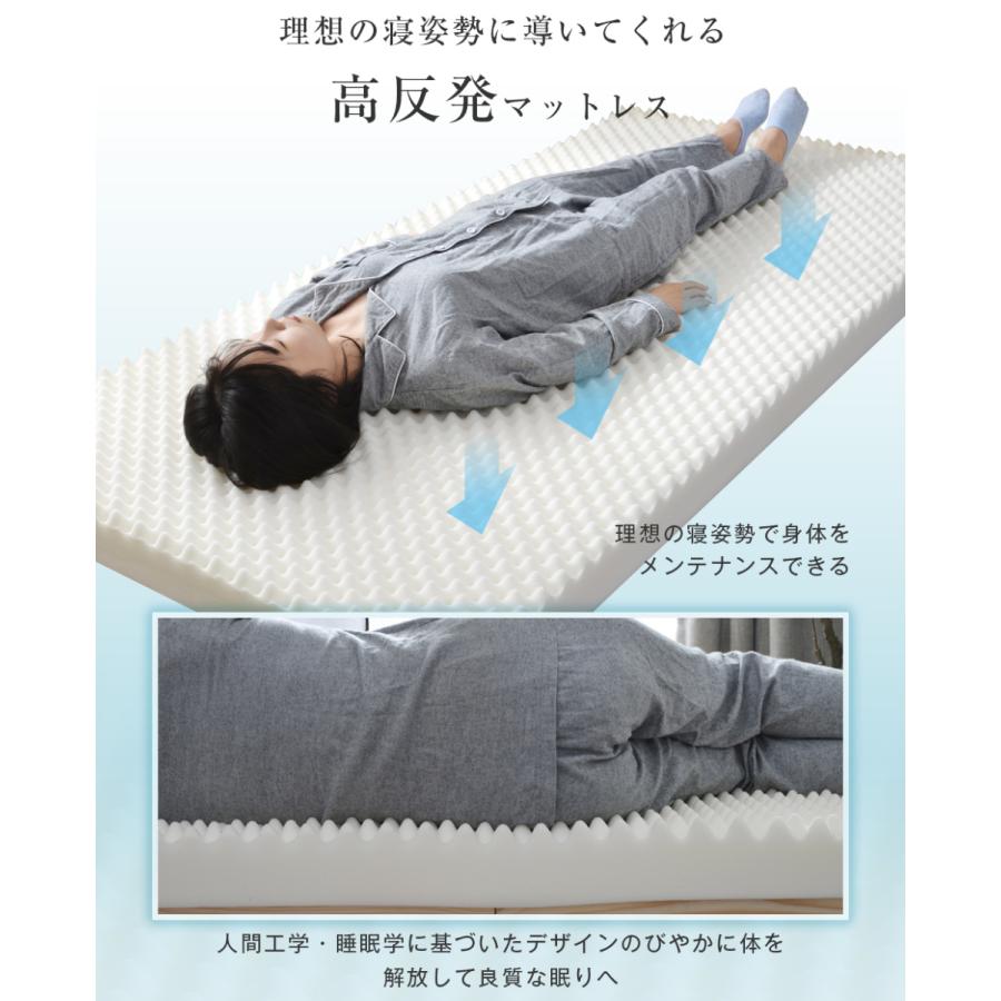 マットレス セミダブル 高反発マットレス 一体式 腰痛対策 120×195 極