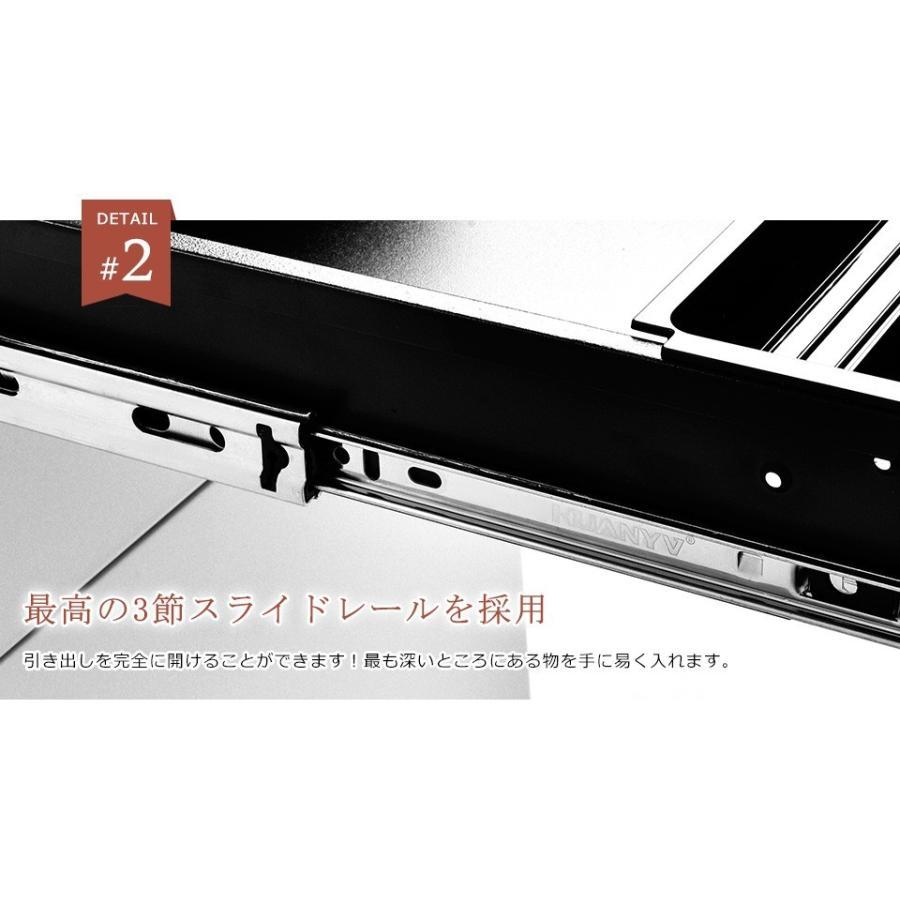デスクワゴン サイドワゴン 3段 A4 鍵付き 大容量 転落防止 キャスター付き ワゴン ファイル オフィス スチール 収納 事務机 キャビの画像
