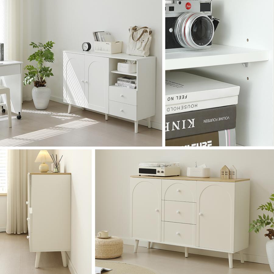 赤字価格！キャビネット サイドボード 収納棚 リビング収納 WHITE 楽天市場】キャビネット 完成品 おしゃれ ホワイト サイドボード