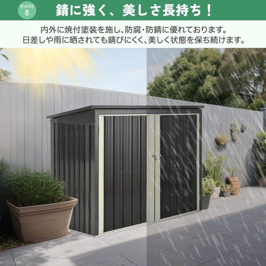 ゴミ収納庫 物置き スチール物置 ゴミストッカー 大容量 158*96*134cm 収納 物置 屋外収納庫 施錠可能 大型 屋外 ゴミボックス 倉庫 DIY 頑丈 防水防錆_10