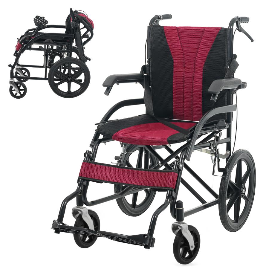 新品送料込車椅子折り畳み式介助ブレーキ超軽量コンパクト持ち運びやすい介助用車椅子 超軽量 折りたたみ 車椅子 介助用 ブレーキ付き コンパクト 洗える