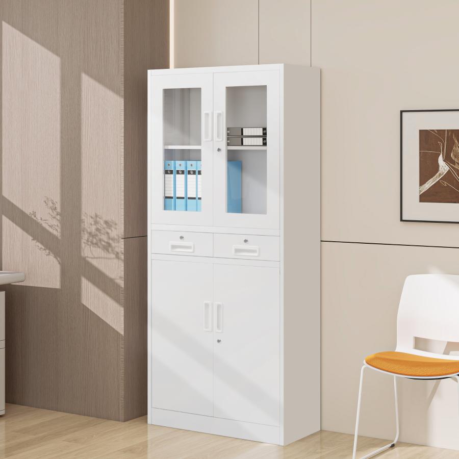 スチール書庫 両開き書庫 書類保管庫 鍵付きキャビネット 高さ