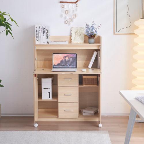 リビングハウスか購入ウォールナットコンパクトパソコンデスク書棚付 パソコンデスク 学習机 書斎机 PCデスク ユニットデスク 折り畳み天板