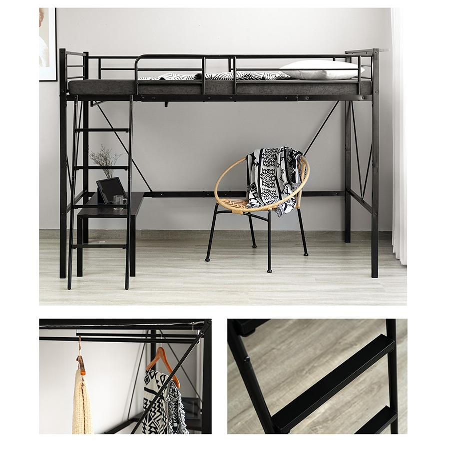 新品　ロフトベッド　パイプベッド　シングル　システムベッド　ブラック Amazon｜ロフトベッド パイプベッド シングル システムベッド