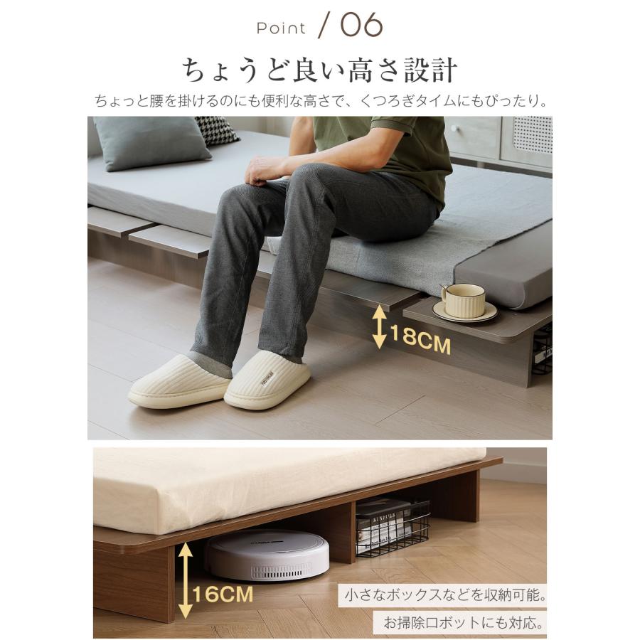 D・ダブル】すのこベッド タイムセール！【幅160cm 脚付き 【Pierna-ピエルナー 総檜脚付きベッド(ダブル) HomeTaste BROWN すのこベッド
