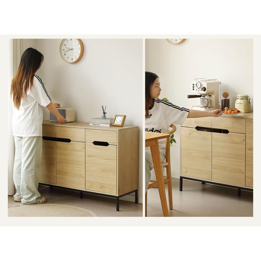 BTM キャビネット コード穴付き サイドボード リビング 収納 リビング