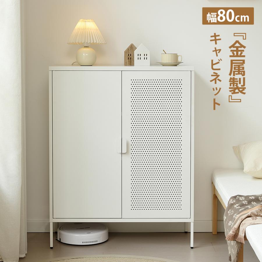 決算大セール！北欧風キャビネット サイドボードリビング収納　WHITE 楽天市場】大理石調 リビング 収納 棚 扉付き 幅120cm キャビネット