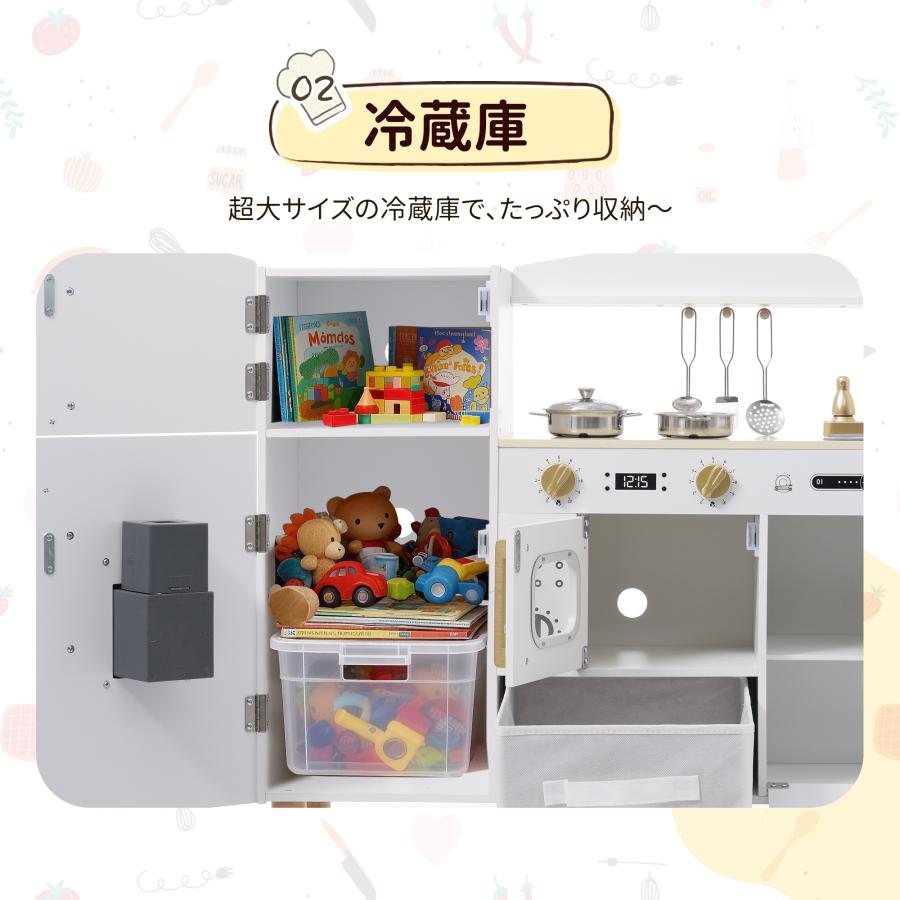 現物写真あり クリスマスプレゼントに★日本製 木製ままごとキッチン&デスク 冷蔵庫セット おもちゃ 子供 木製 おままごと キッチン デスク 冷蔵庫 セット 1歳 2