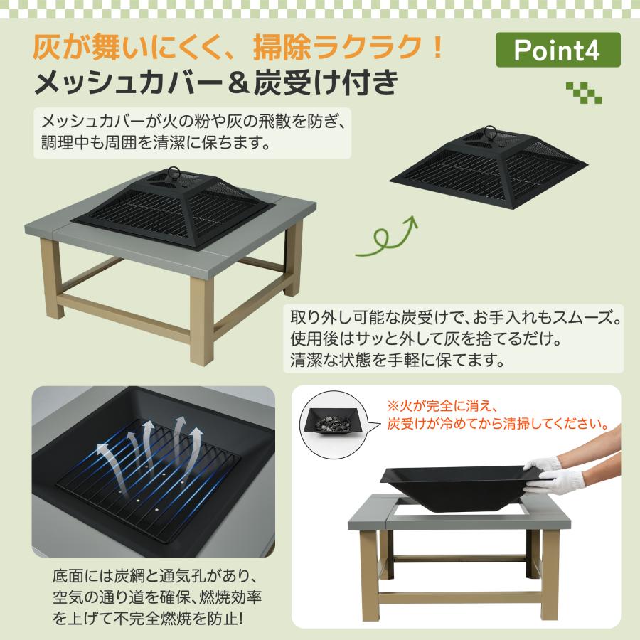 新作【BBQコンロ/焚き火台兼用】8−12人 ファイヤーピット 焚き火台