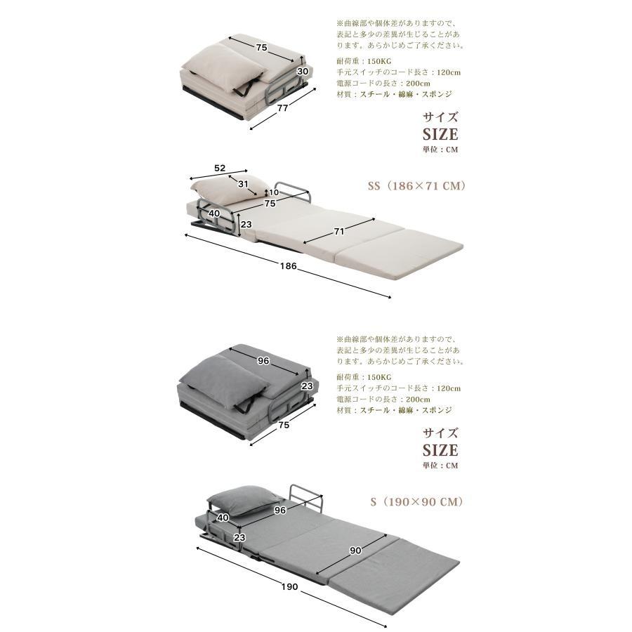 電動リクライニングマット SSサイズ Sサイズ 電動ベッド 2°~70°角度