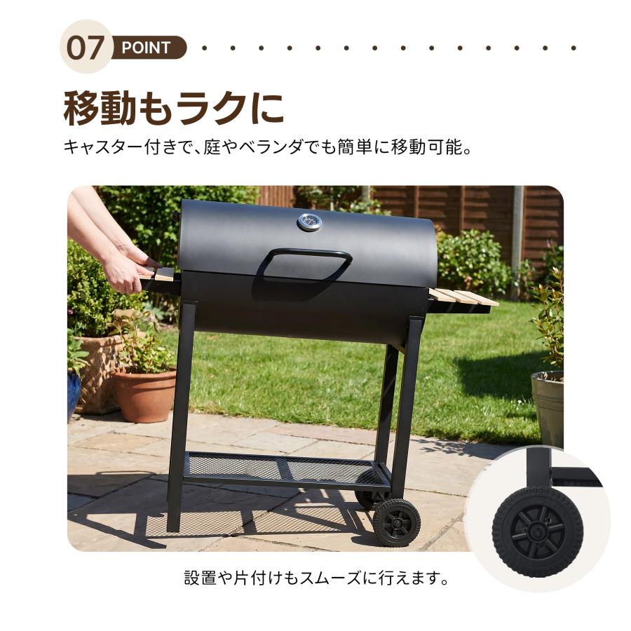 バーベキューコンロ 8-12人用 BBQコンロ 焼き網 温度計 通気口 バレル