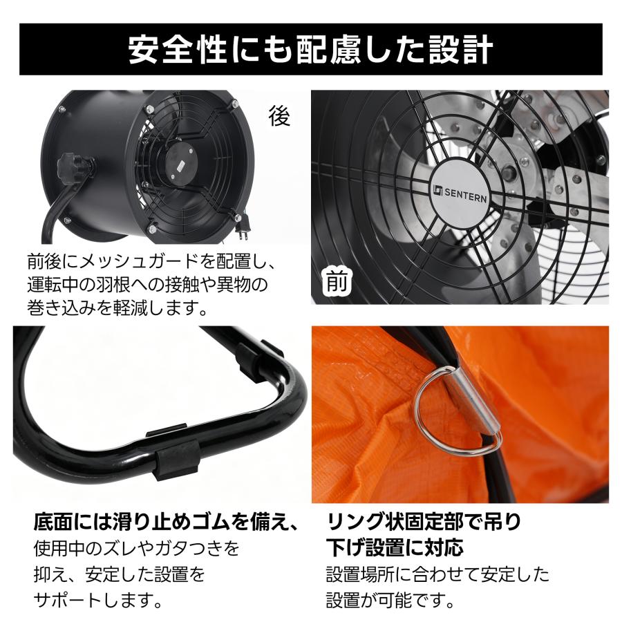 3サイズ【ダクトホース5mセット】送風機 工場扇 アルミ 風量5870m3/h