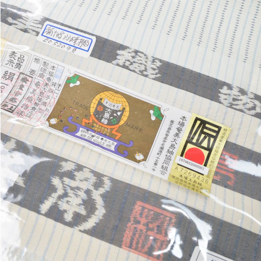 1点限り｜未仕立て 】 夏大島 柳かすり ホワイト ブルー 本場大島紬 夏 