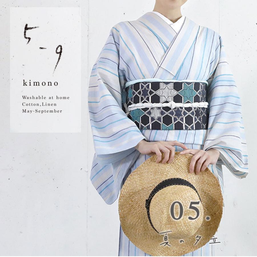 1点限り｜未仕立て 】 5-9きもの 59きもの 夏の夕立 あづまやきもの  