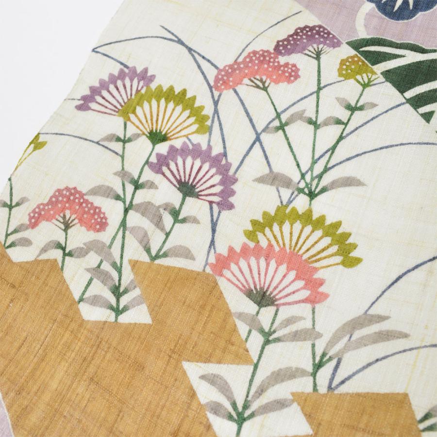 1点限り｜未仕立て 】 栗山工房 和染紅型 夏九寸名古屋帯 麻 パープル 