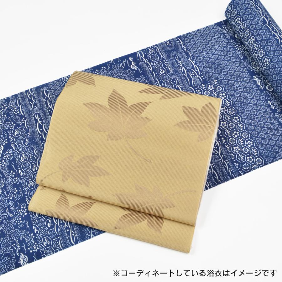 紫紘 夏八寸名古屋帯  紅葉散し 八寸帯 夏用 夏八寸帯 夏帯 名古屋帯 正絹 着物 帯 名古屋帯 八寸 レディースの画像