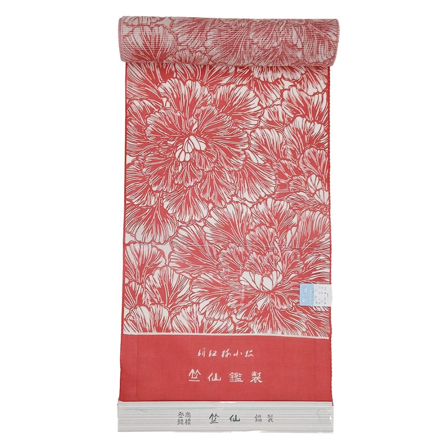 竺仙 絹紅梅 反物 2026新作 大牡丹 夏きもの 浴衣 反物 夏着物 単衣