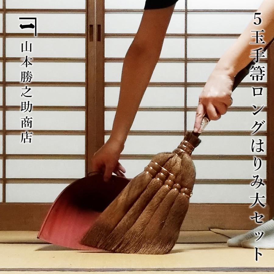 5玉手箒ロングはりみ大セット ほうき ちりとり セット はりみチリトリ