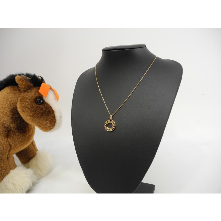 CELINE セリーヌ ネックレス K18ダイヤ入 サークルロゴ ペンダント  