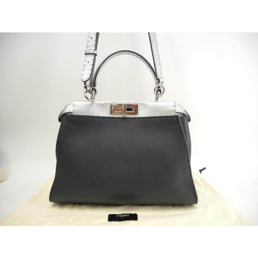 PEEKABOO フェンディ ピーカブー 銀座限定 セレリア紺銀 ハンドバッグ