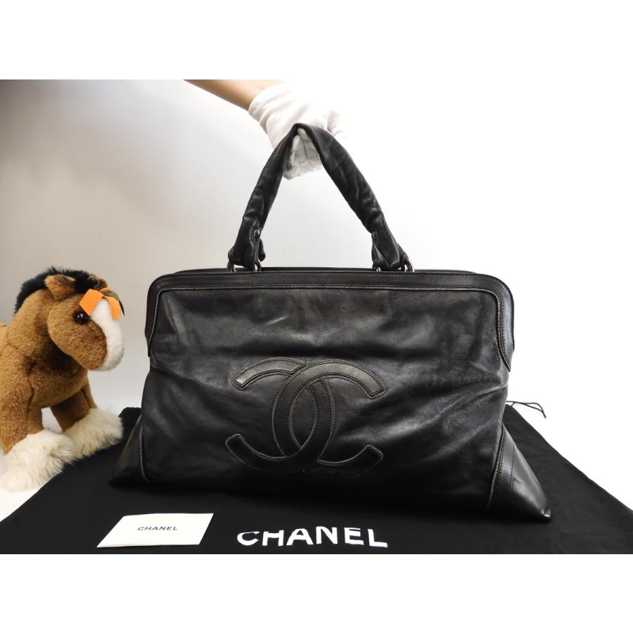 CHANEL（シャネル） ハンドバッグ大 ココマーク レザー黒 トートバッグ