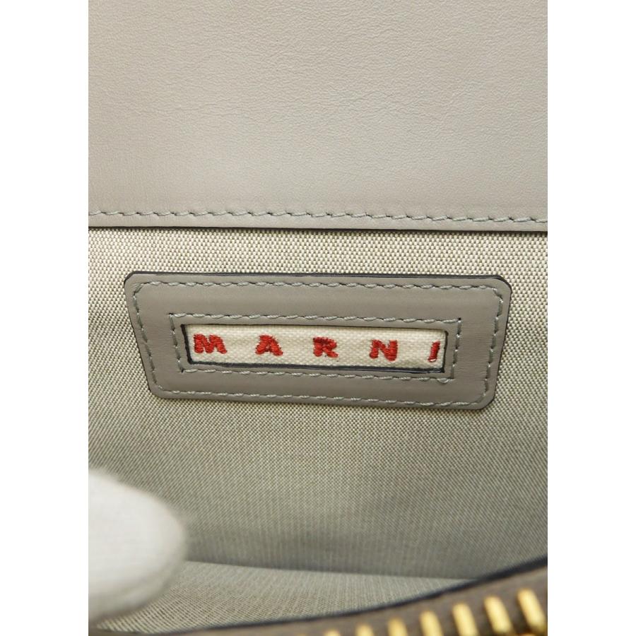 MARNI マルニ ポシェット Trunk レザー灰黒 斜め掛けショルダー MARNI マルニ ポシェット Trunk レザー灰黒 斜め掛けショルダー