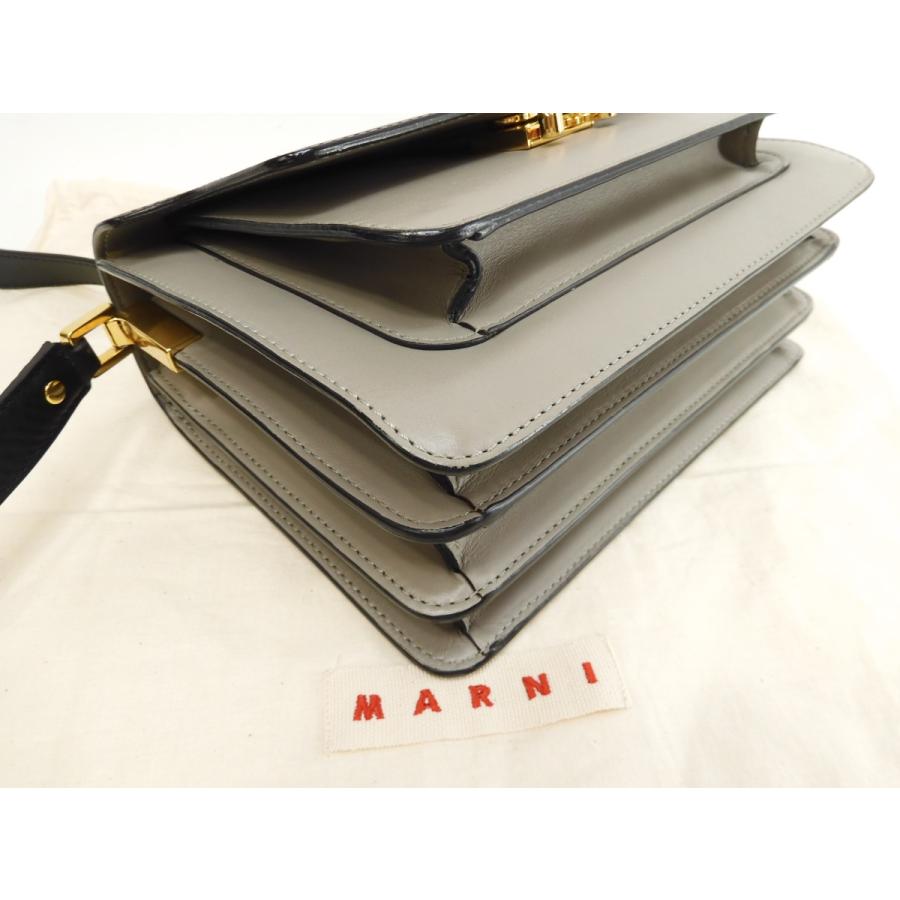MARNI マルニ ポシェット Trunk レザー灰黒 斜め掛けショルダーバッグ 