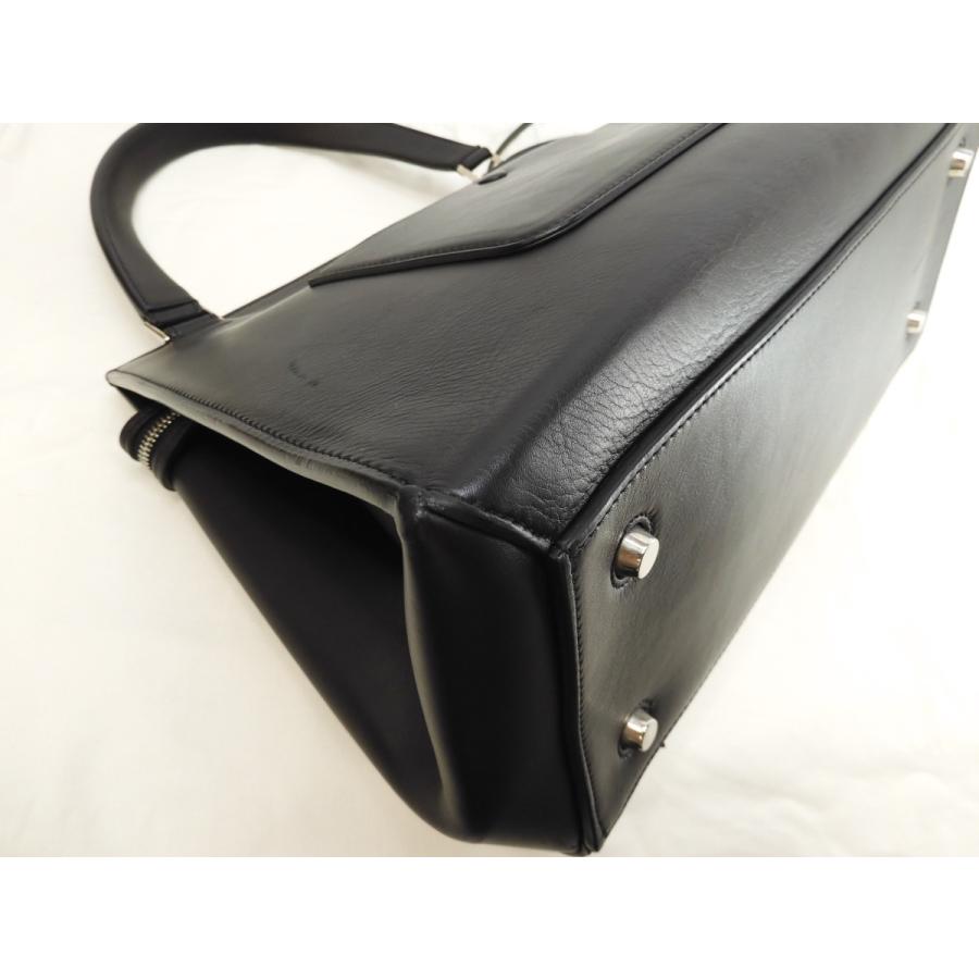 CELINE セリーヌ エッジ セミショルダーバッグ レザー黒灰 
