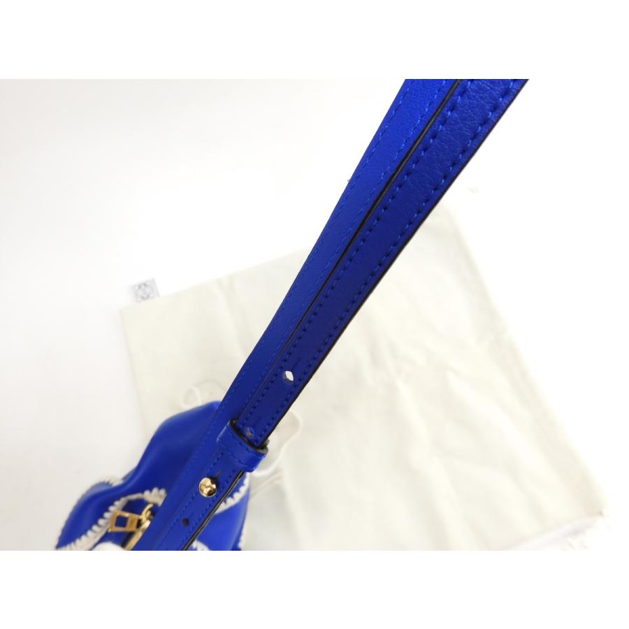 ロエベ バニーマクラメミニバッグ 限定兎 レザー青白 ポシェット 新品@521914の画像