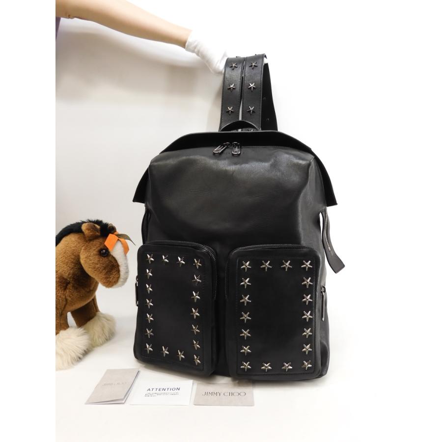 JIMMY CHOO ジミーチュウ レノックス スタースタッズレザー黒 JIMMY CHOO ジミーチュウ レノックス スタースタッズレザー黒
