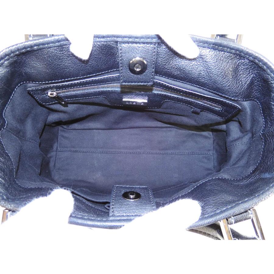 LOEWE ロエベ フスタ30 ハンドバッグ レザー黒 シルバー金具 トート 