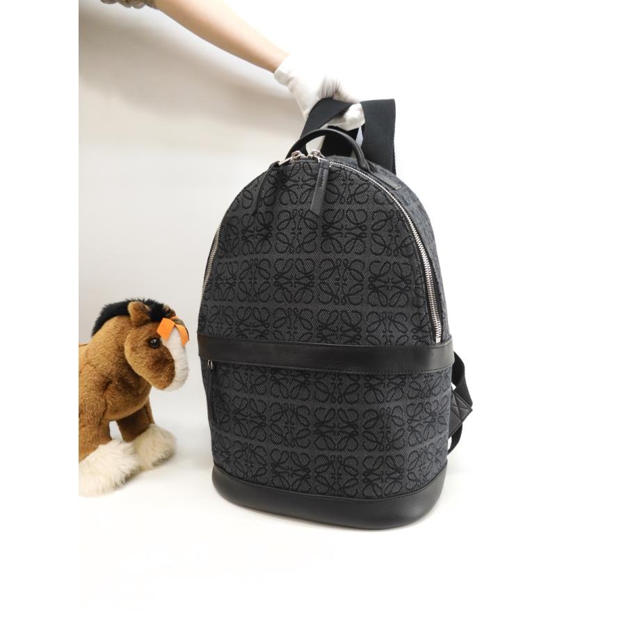 ロエベ バックパック アナグラム メンズリュックサック ジャガード黒 バッグ メンズリュックサック メンズファッション ブランド