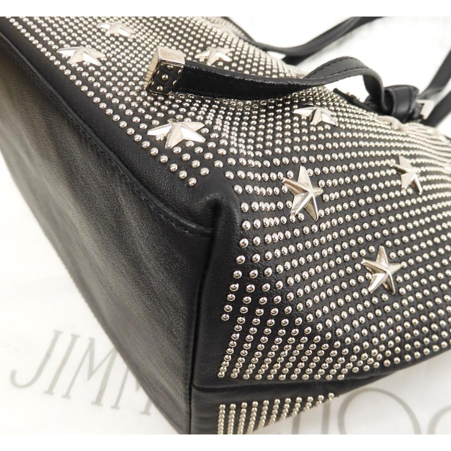 JIMMY CHOO ジミーチュウ サシャS ドット星スタッズ レザー黒 シルバー  