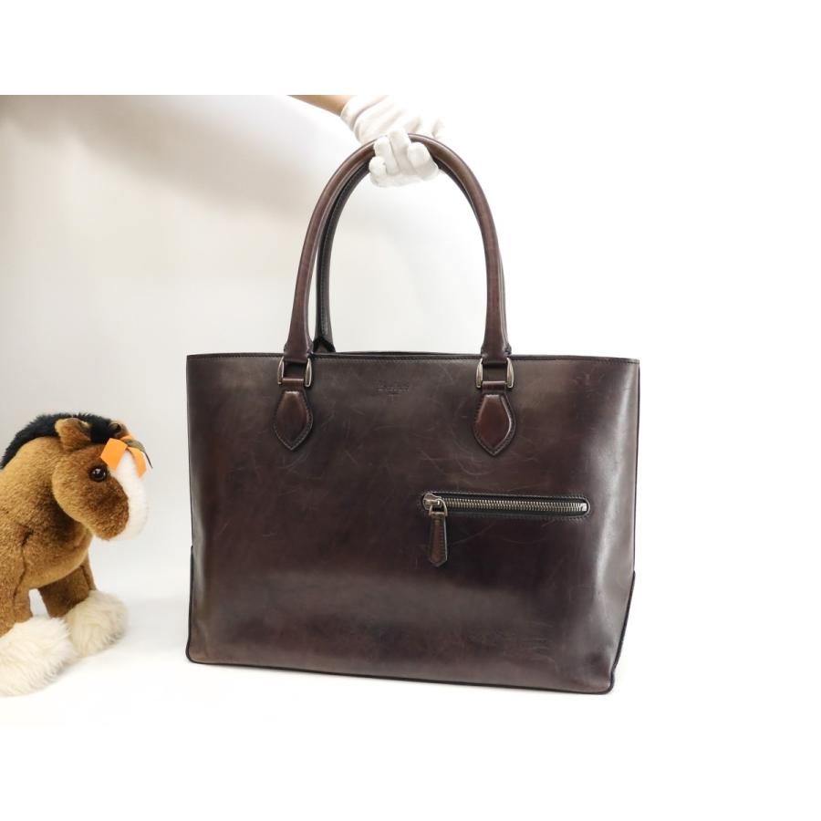 ベルルッティ トゥジュール レザー 濃紫 メンズ トートバッグ 中古 
