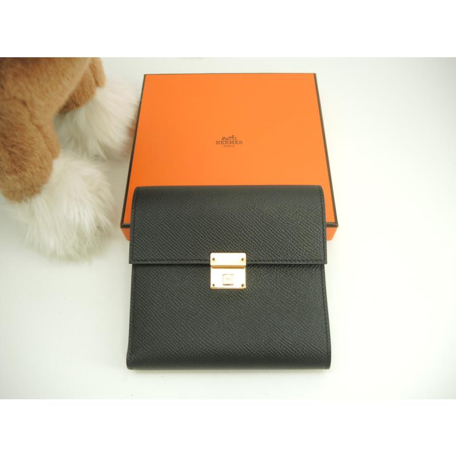 HERMES エルメス クリック12 コンパクト 二つ折り ミニ 財布 黒 HERMES エルメス クリック12 コンパクト 二つ折り ミニ 財布 黒