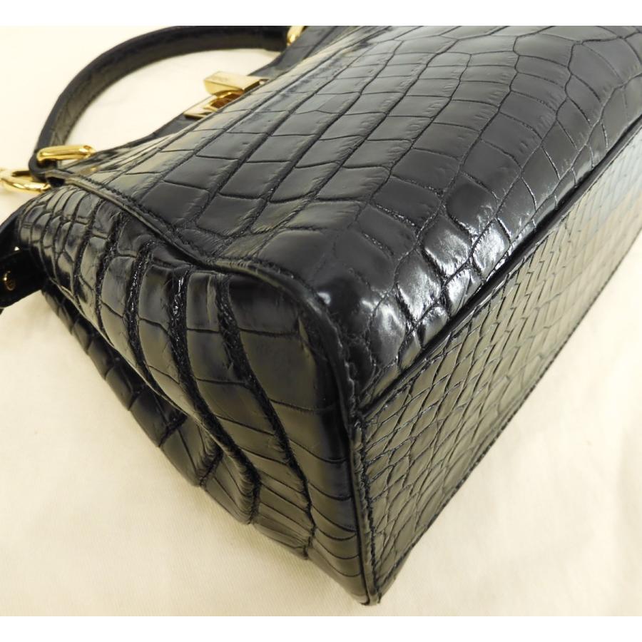 PEEKABOO フェンディ ミニピーカブー クロコダイル 黒 PEEKABOO フェンディ ミニピーカブー クロコダイル 黒