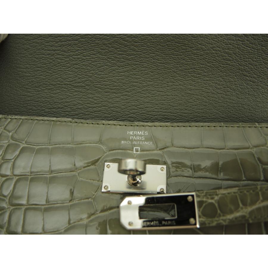 HERMES(エルメス) 長財布 ケリーウォレットロング ベトン シルバー金具 アリゲーターマット HERMES - HERMES(エルメス) 長財布 ケリーウォレットロング ベトン