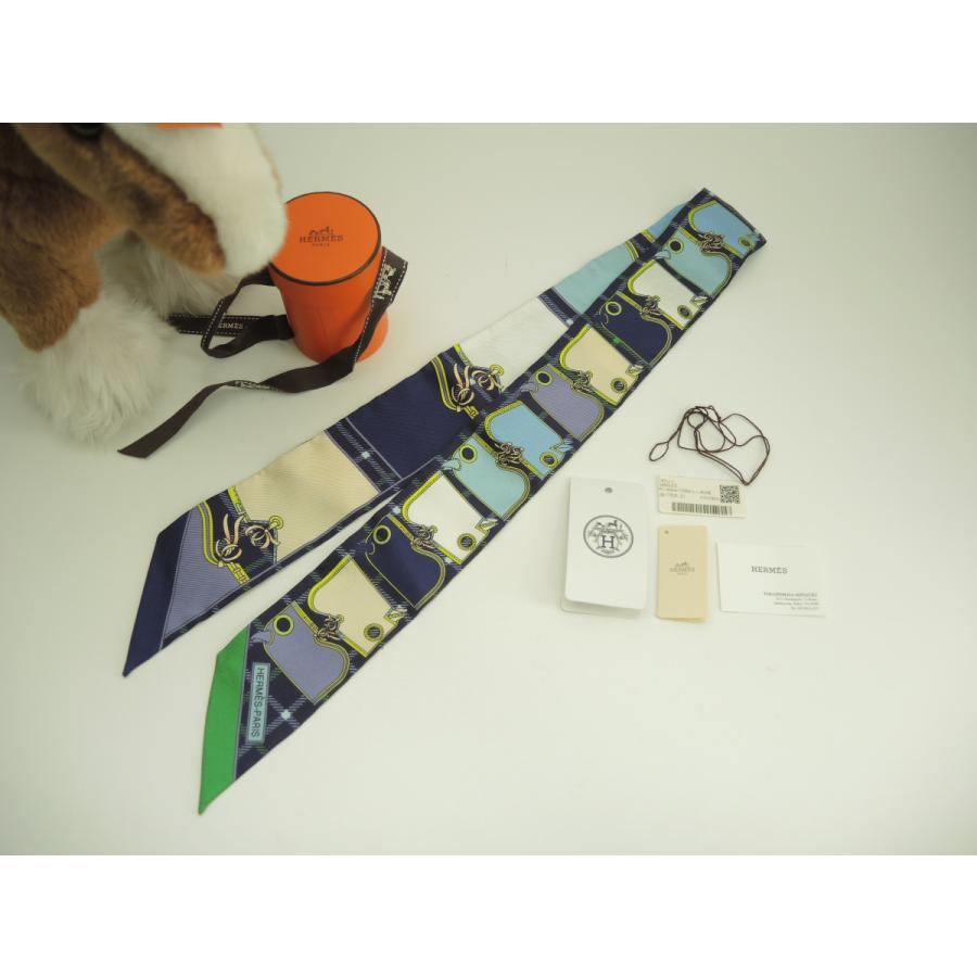 Twilly d'Hermes エルメス ツイリー カマイユ 紺 スカーフ