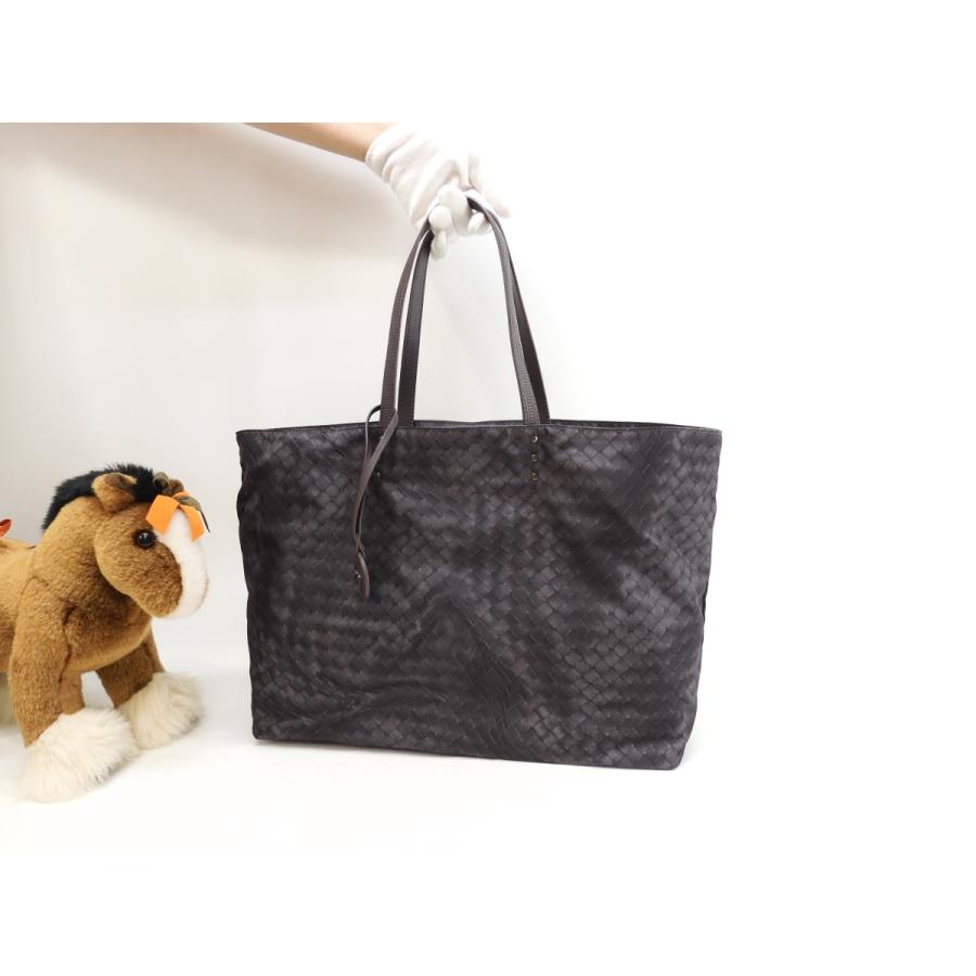 ボッテガヴェネタ トートバッグ リュージョン ナイロン灰 リバーシブルハンドバッグ@B02000300O