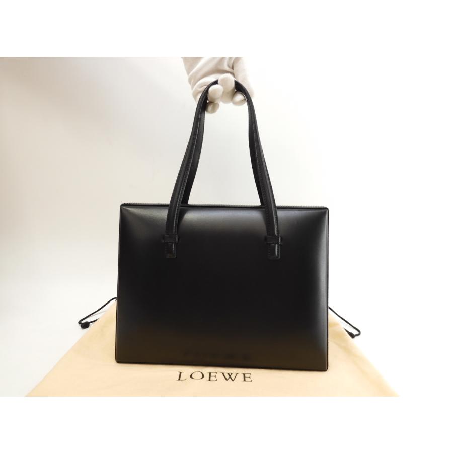 極美品】ロエベ ハンドバッグ トートバッグ ブラック レザー かばん