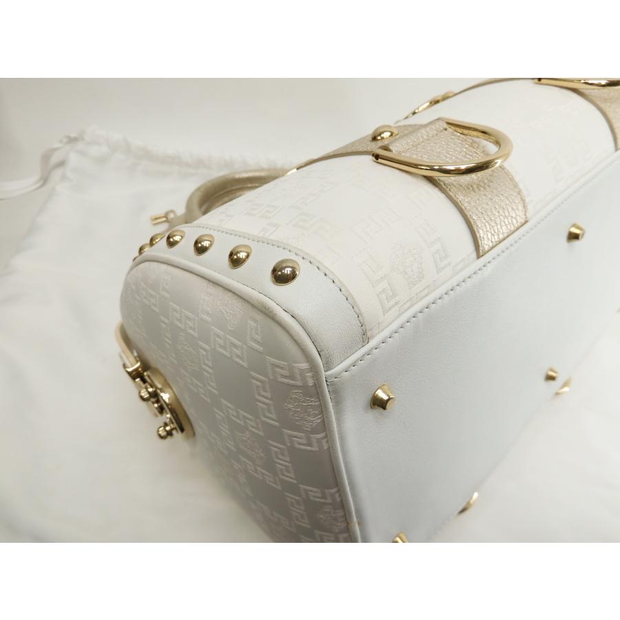 VERSACE ヴェルサーチ ハンドバッグ メドゥーサ レザー白 VERSACE ヴェルサーチ ハンドバッグ メドゥーサ レザー白