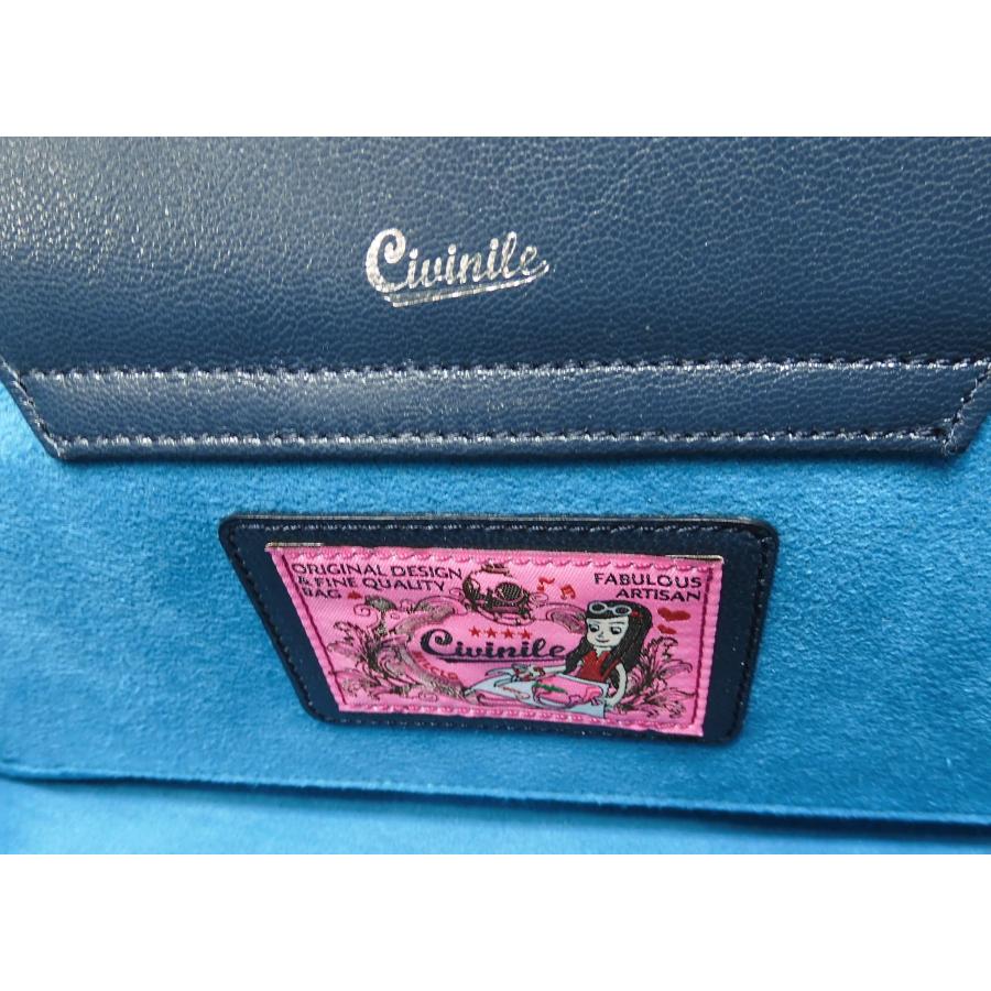 Civinile チビナイル ハンドバッグ クロコダイル 黒 ミニトート Civinile チビナイル ハンドバッグ クロコダイル 黒 ミニトート