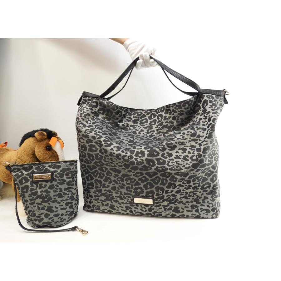 JIMMY CHOO ジミーチュウ エコバッグ大 レオパード ナイロン JIMMY CHOO ジミーチュウ エコバッグ大 レオパード ナイロン