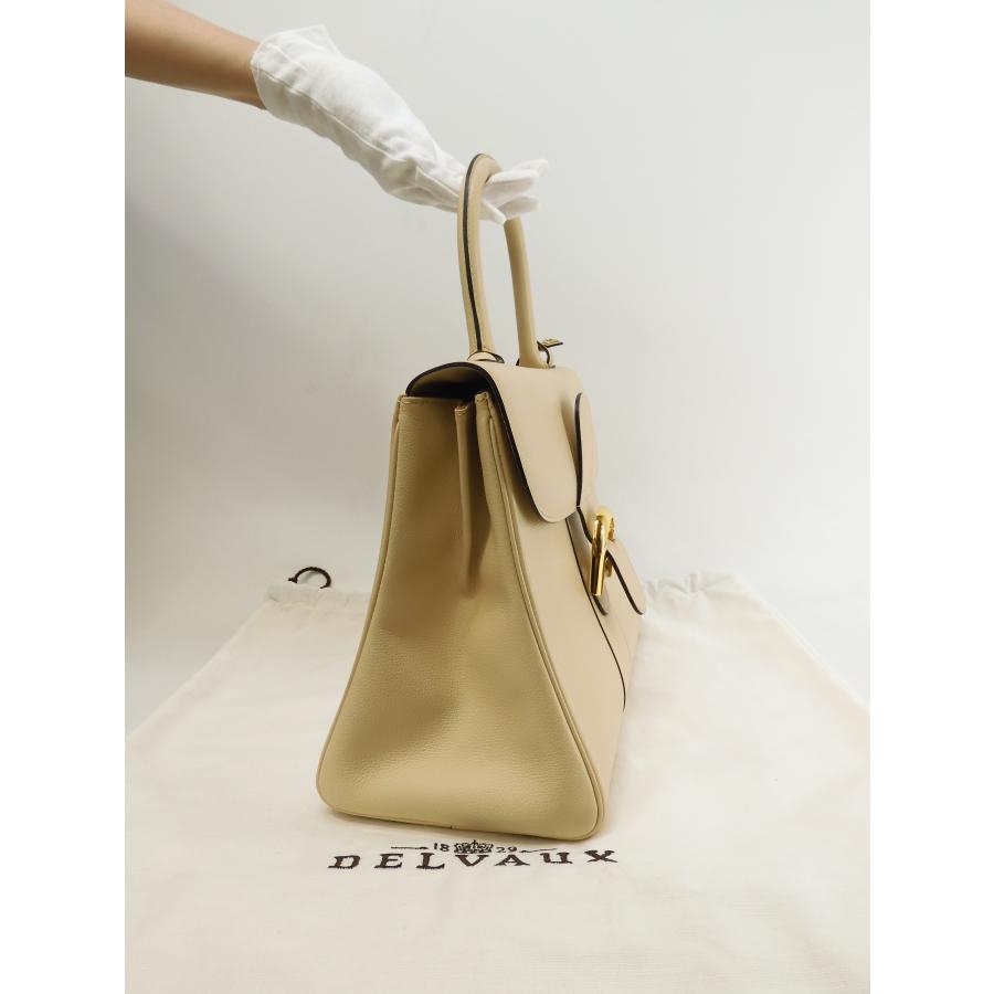 DELVAUX デルボー ブリヨンMM レザー クリーム ケリー型 DELVAUX デルボー ブリヨンMM レザー クリーム ケリー型
